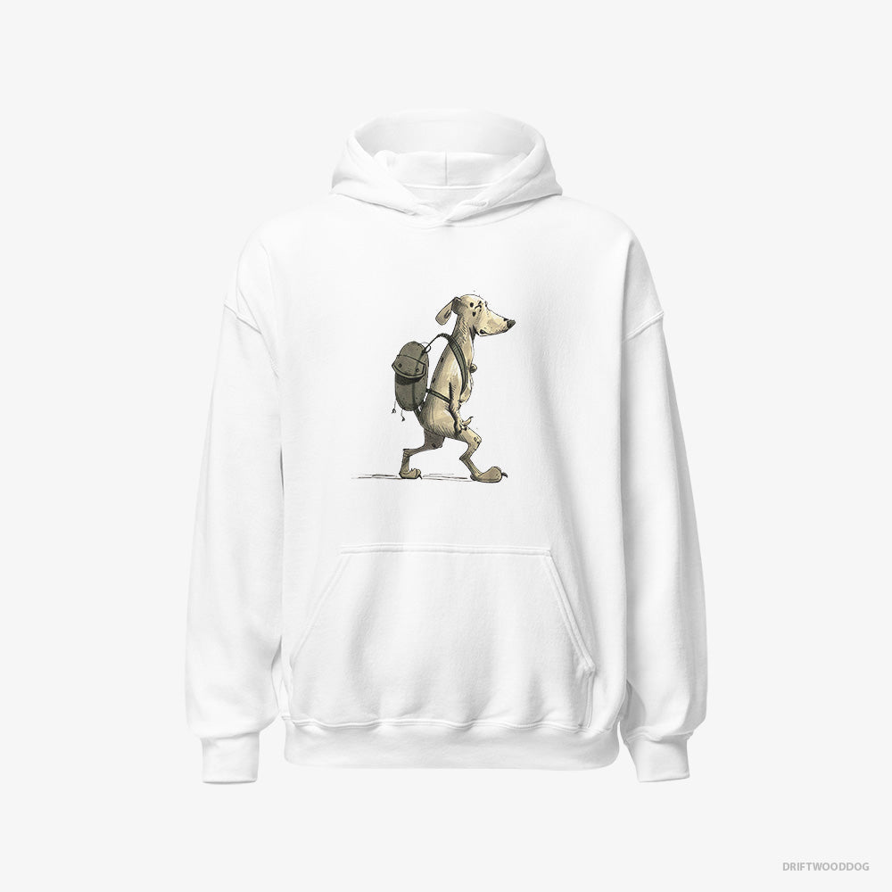 Dalmatian Hoodie – Women White Hoodie Classic – Going Hiking (on White Background)