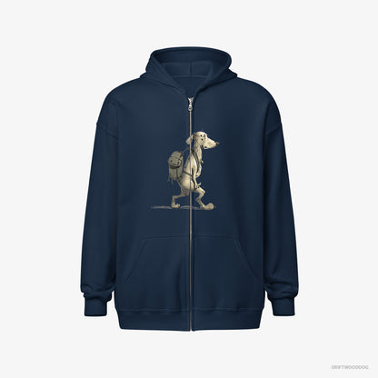 Dalmatian Going Hiking Navy Hoodie