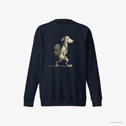 Dalmatian Sweatshirt – Women Navy Sweatshirt Eco-Friendly – Going Hiking (on White Background)