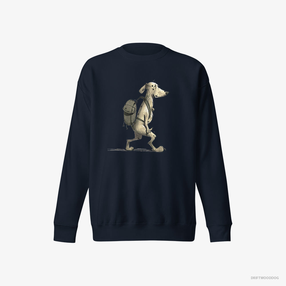 Funny Dalmatian Going Hiking – Women's Sweatshirt Navy Eco – Eco-Friendly