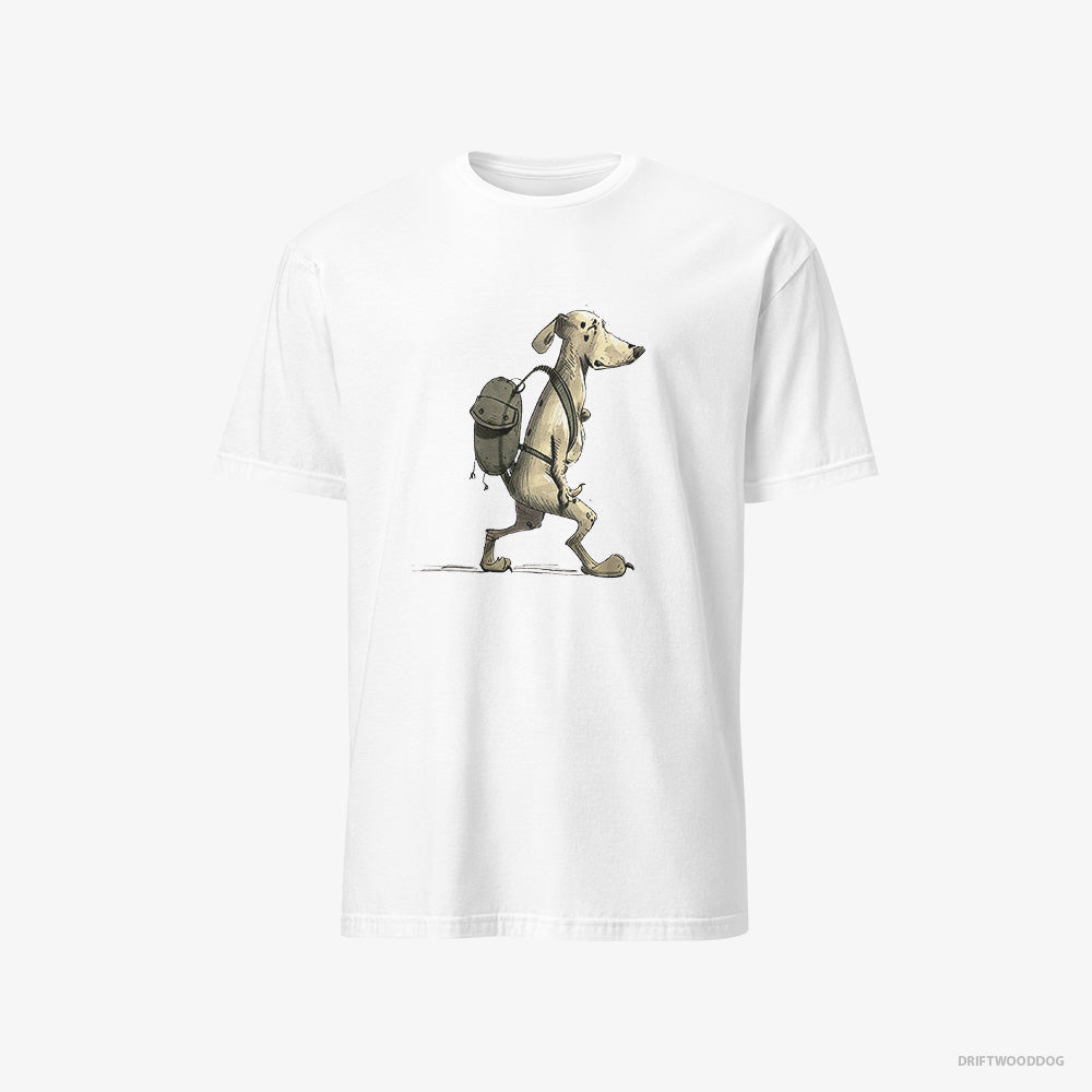 Dalmatian T-Shirt – Men White T-Shirt Classic – Going Hiking (on White Background)