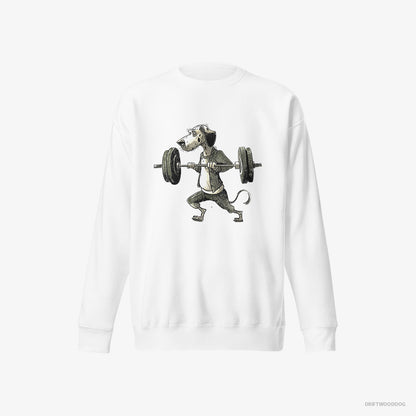 Dalmatian Training for Heavy Lifts White Sweatshirt