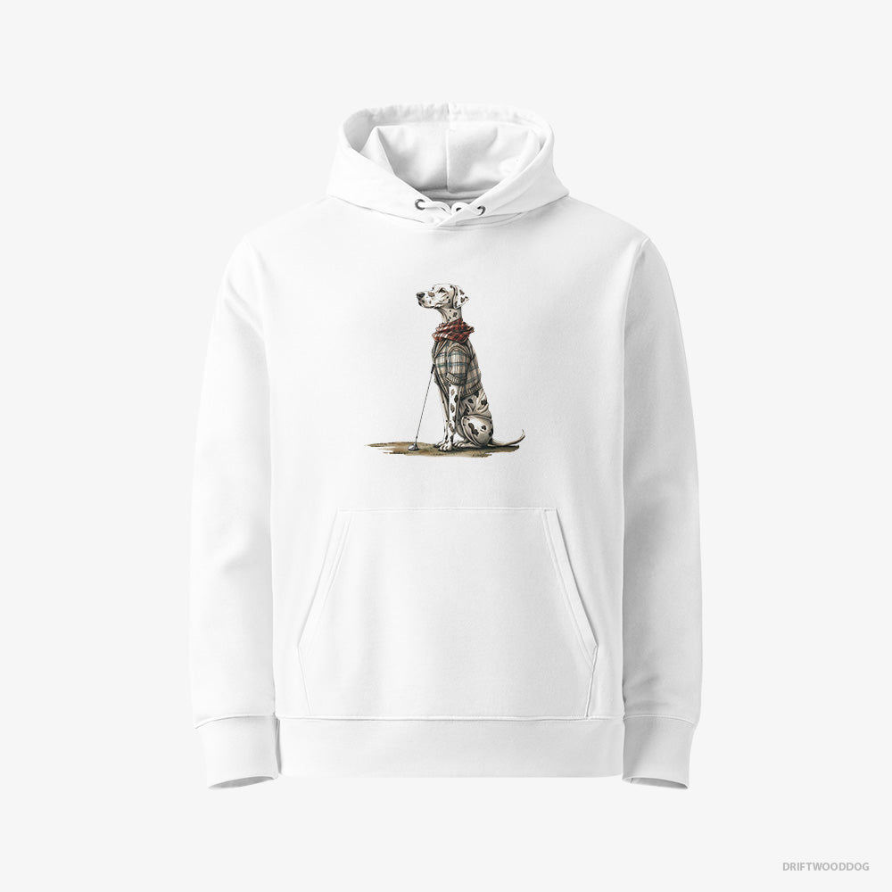 Dalmatian on a Golfing Spree – Men's Hoodie White Eco – Eco-Friendly