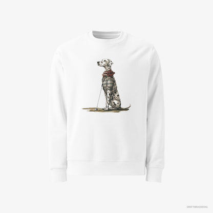 Dalmatian on a Golfing Spree White Sweatshirt