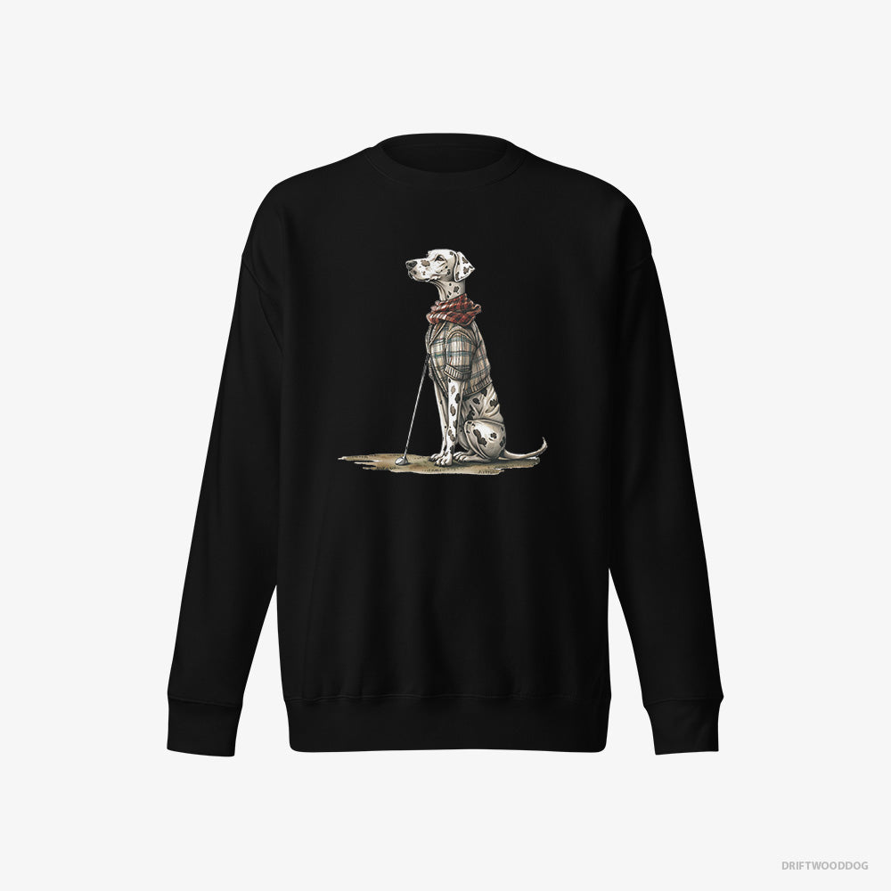 Dalmatian on a Golfing Spree – Men's Sweatshirt Black Eco – Eco-Friendly