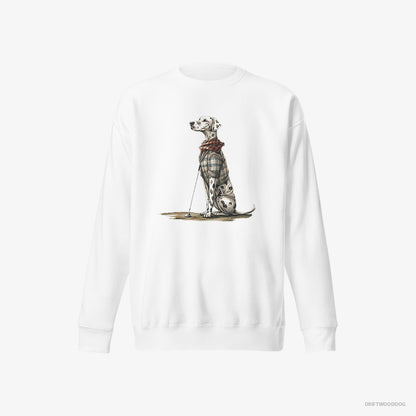 Dalmatian on a Golfing Spree White Sweatshirt