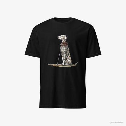 Dalmatian on a Golfing Spree Black T-Shirt