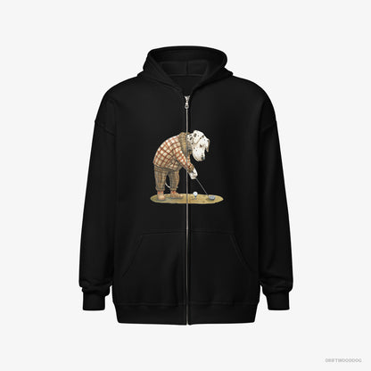 Dalmatian Playing Golf with Style Black Hoodie