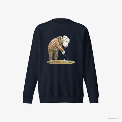 Dalmatian Playing Golf with Style Navy Sweatshirt