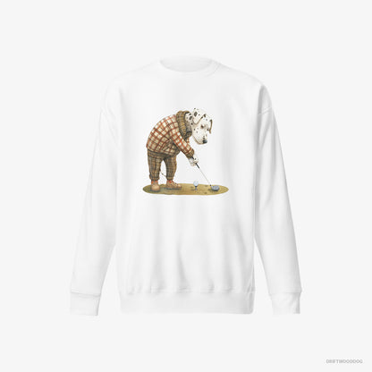 Dalmatian Playing Golf with Style White Sweatshirt