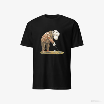 Dalmatian Playing Golf with Style Black T-Shirt