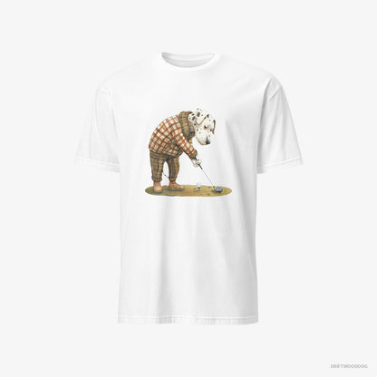 Dalmatian Playing Golf with Style White T-Shirt