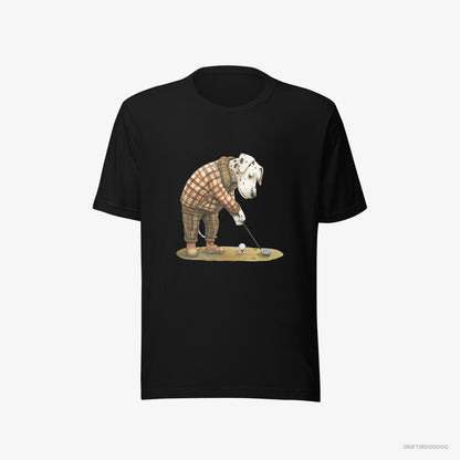 Dalmatian Playing Golf with Style Black T-Shirt