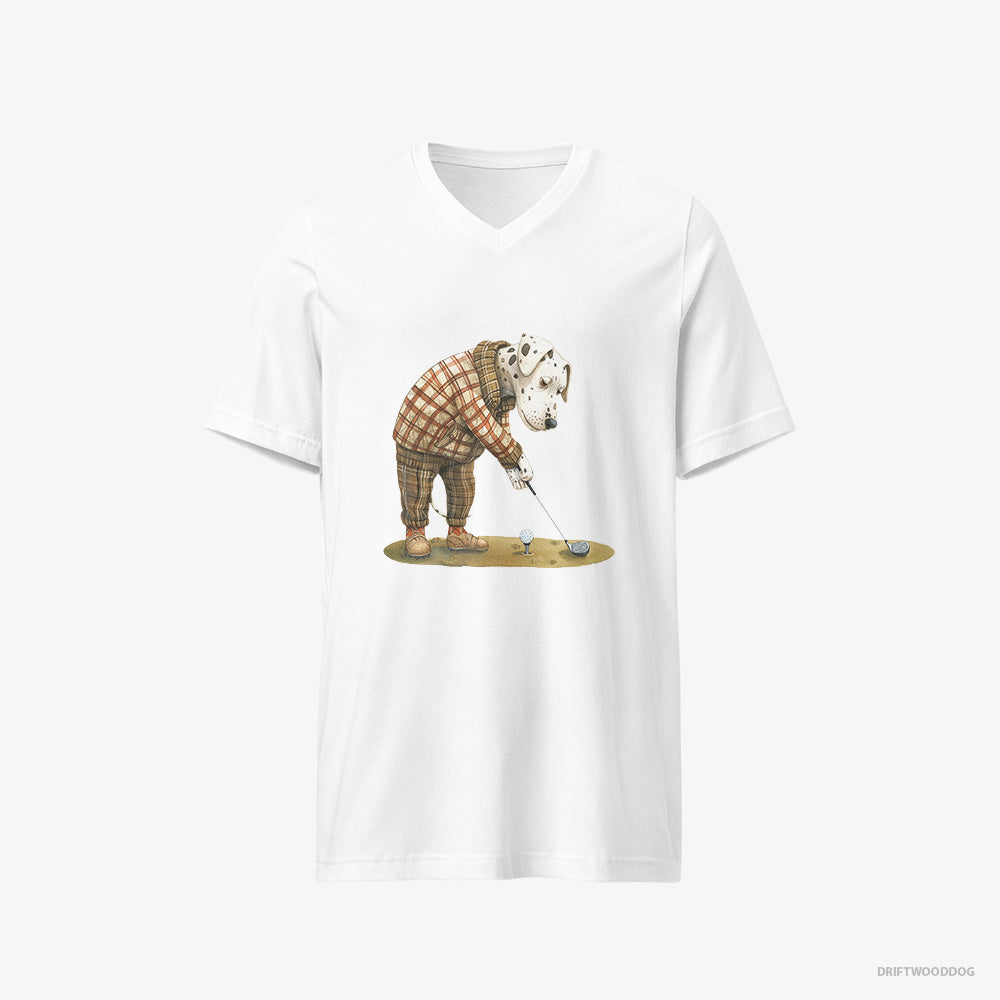 Dalmatian Playing Golf with Style V-Neck T-Shirt