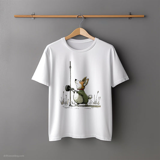 Corgi Crushing the Gym T-Shirt – Unisex Tee for Dog Lovers