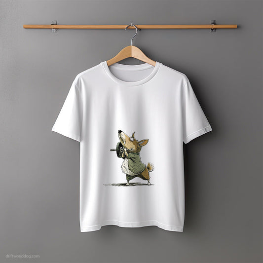 Funny Corgi Smashing the Gym T-Shirt – Unisex Tee for Dog Lovers