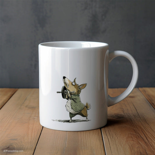 Funny Corgi Smashing the Gym Mug – Unique Dog Cups | Dog-Themed Mugs