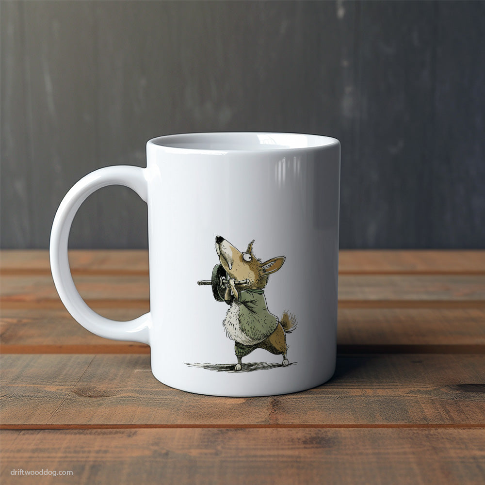 Funny Corgi Smashing the Gym Mug – Cute Dog-Themed Mugs | Perfect Gifts for Dog Lovers