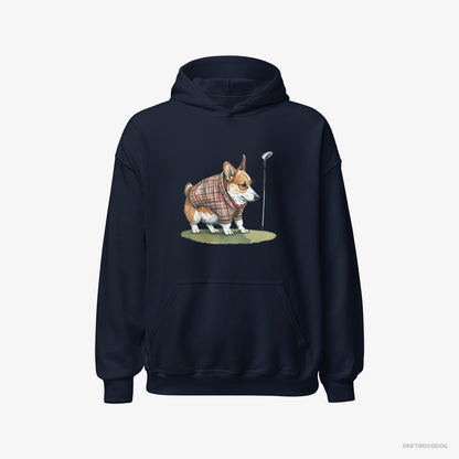 Corgi Sniffing Golf Club Navy Hoodie