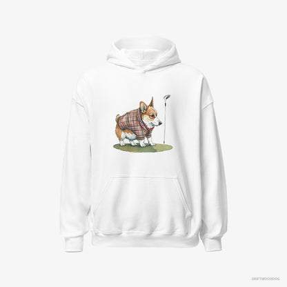 Corgi Sniffing Golf Club White Hoodie