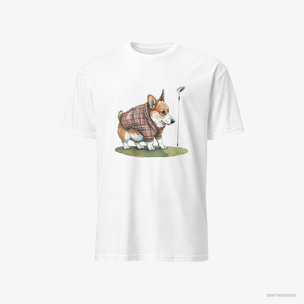 Funny Corgi Sniffing Golf Club – Men's T-Shirt White – Classic