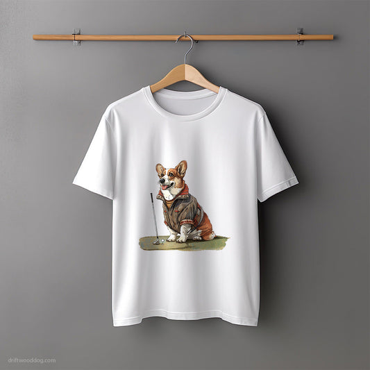 Corgi Golfing with Passion T-Shirt – Unisex Tee for Dog Lovers