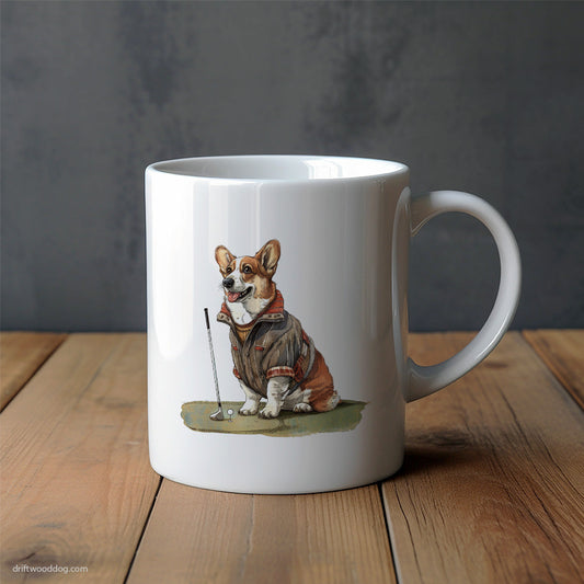 Corgi Golfing with Passion Mug – Unique Dog Cups | Dog-Themed Mugs