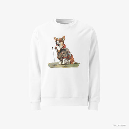 Corgi Golfing with Passion White Sweatshirt