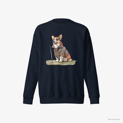 Corgi Golfing with Passion Navy Sweatshirt