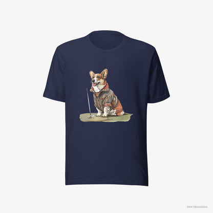 Corgi Golfing with Passion Navy T-Shirt