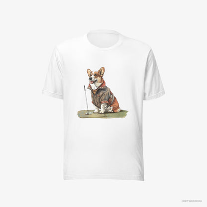 Corgi Golfing with Passion White T-Shirt