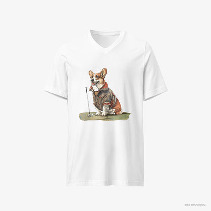 Corgi Golfing with Passion White T-Shirt