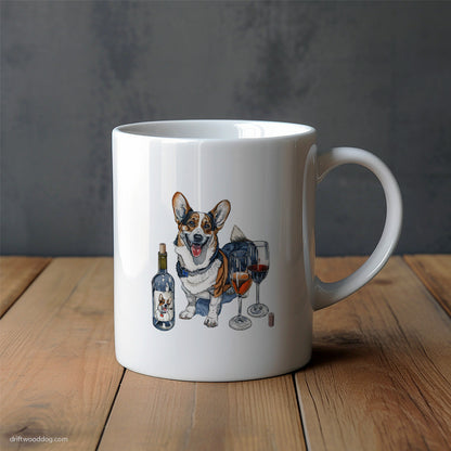 Corgi Exploring Wine Flavors Mug – Unique Dog Cups | Dog-Themed Mugs