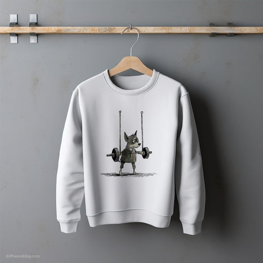 Chihuahua Powering Through the Gym Sweatshirt – Unisex Sweatshirt for Dog Lovers