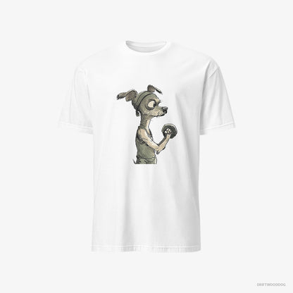 Chihuahua T-Shirt – Men White T-Shirt Classic – Ready to Rule the Gym (on White Background)