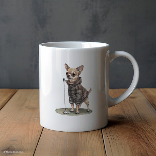 Cute Chihuahua on the Golf Course Mug – Unique Dog Cups | Dog-Themed Mugs