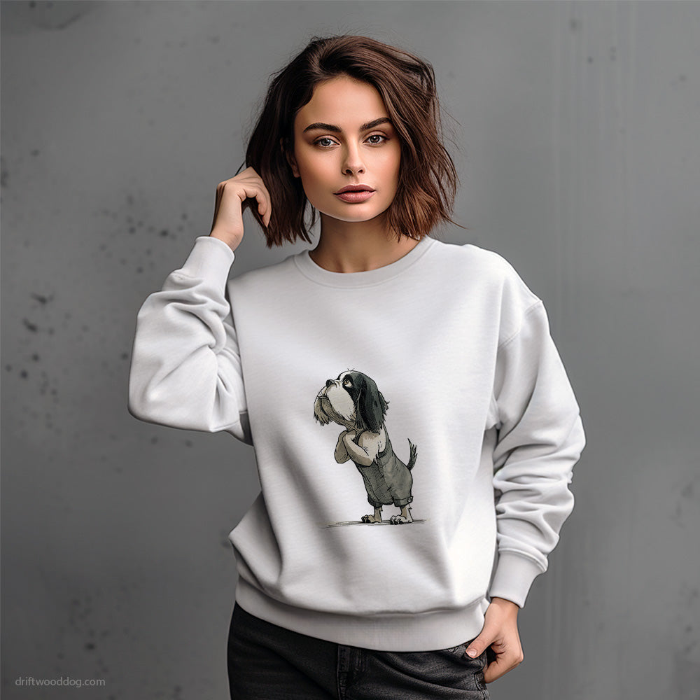 Funny Cavalier King Charles Spaniel Begging Sweatshirt – Dog-Themed Gifts for Dog Lovers