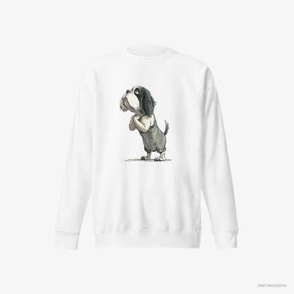 Cavalier King Charles Spaniel Begging White Sweatshirt