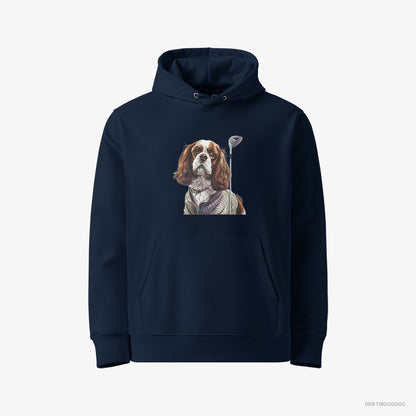 Cavalier King Charles Spaniel with Golf on the Mind Navy Hoodie