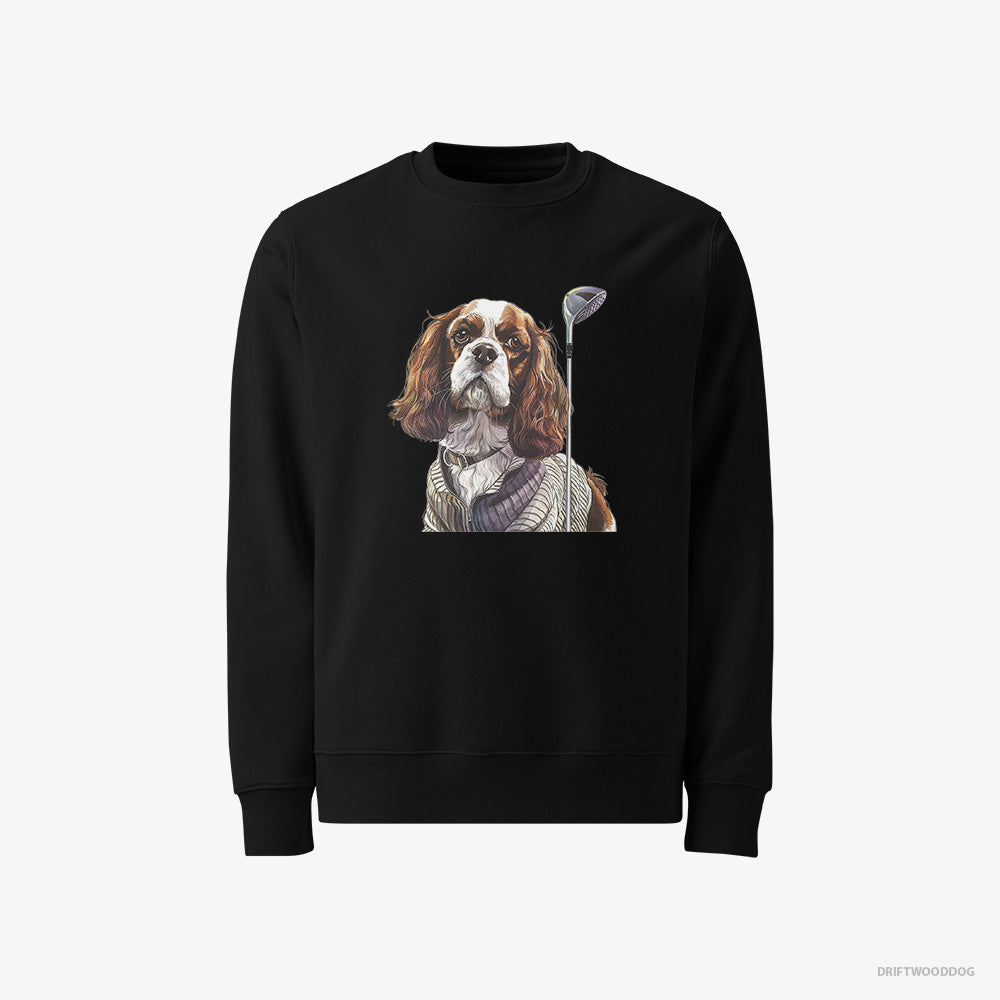 CKC Spaniel with Golf on the Mind – Men's Sweatshirt Black – Classic