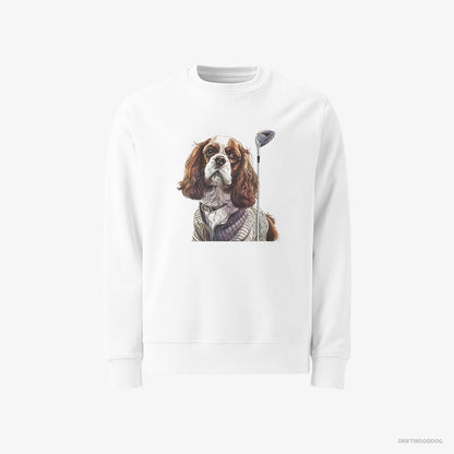 Cavalier King Charles Spaniel with Golf on the Mind White Sweatshirt