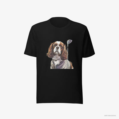 Cavalier King Charles Spaniel with Golf on the Mind Black T-Shirt