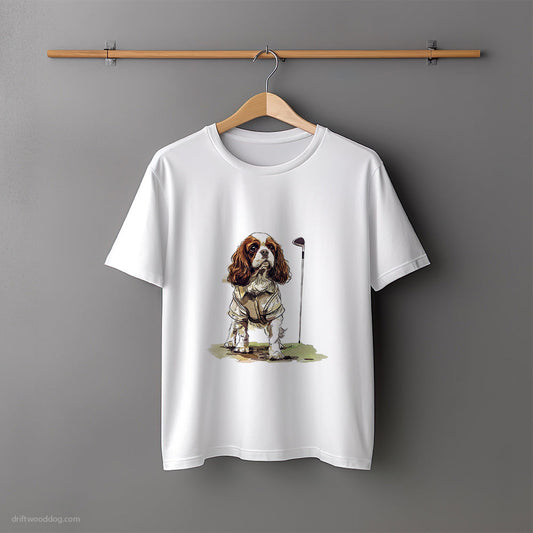 Cavalier King Charles Spaniel Ready for a Round of Golf T-Shirt – Unisex Tee for Dog Lovers