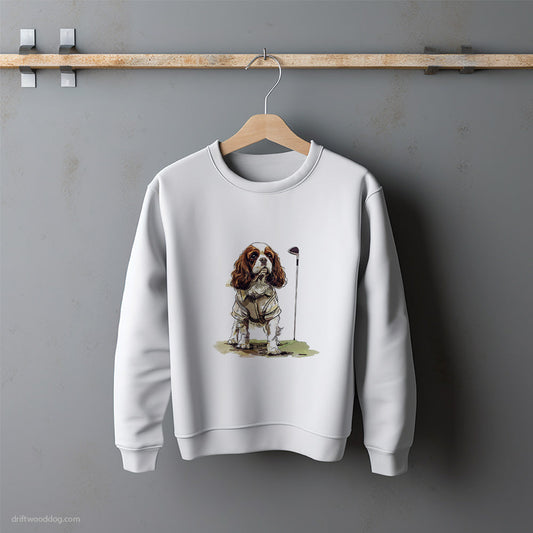 Cavalier King Charles Spaniel Ready for a Round of Golf Sweatshirt – Unisex Sweatshirt for Dog Lovers