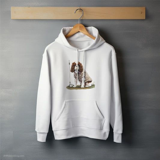 Cavalier King Charles Spaniel Playing Golf Hoodie – Unisex Hoodie for Dog Lovers