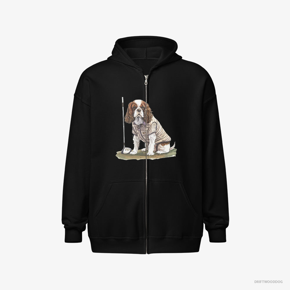 Cavalier King Charles Spaniel Playing Golf Full-Zip Hoodie