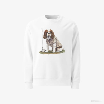 Cavalier King Charles Spaniel Playing Golf White Sweatshirt