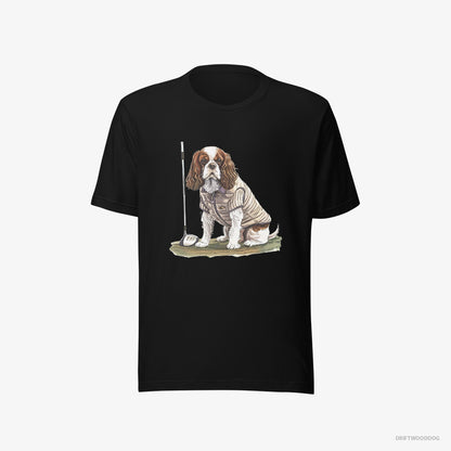 Cavalier King Charles Spaniel Playing Golf Black T-Shirt