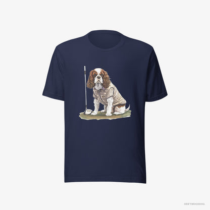 Cavalier King Charles Spaniel Playing Golf Navy T-Shirt