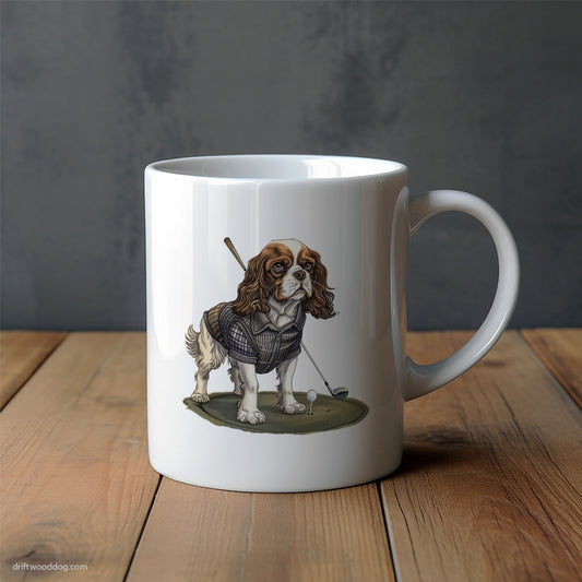 Cavalier King Charles Spaniel Mastering the Golf Swing Mug – Unique Dog Cups | Dog-Themed Mugs